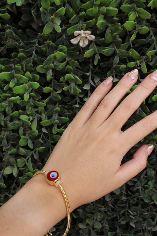 Brazalete Tipo Pandora Ojo Rojo