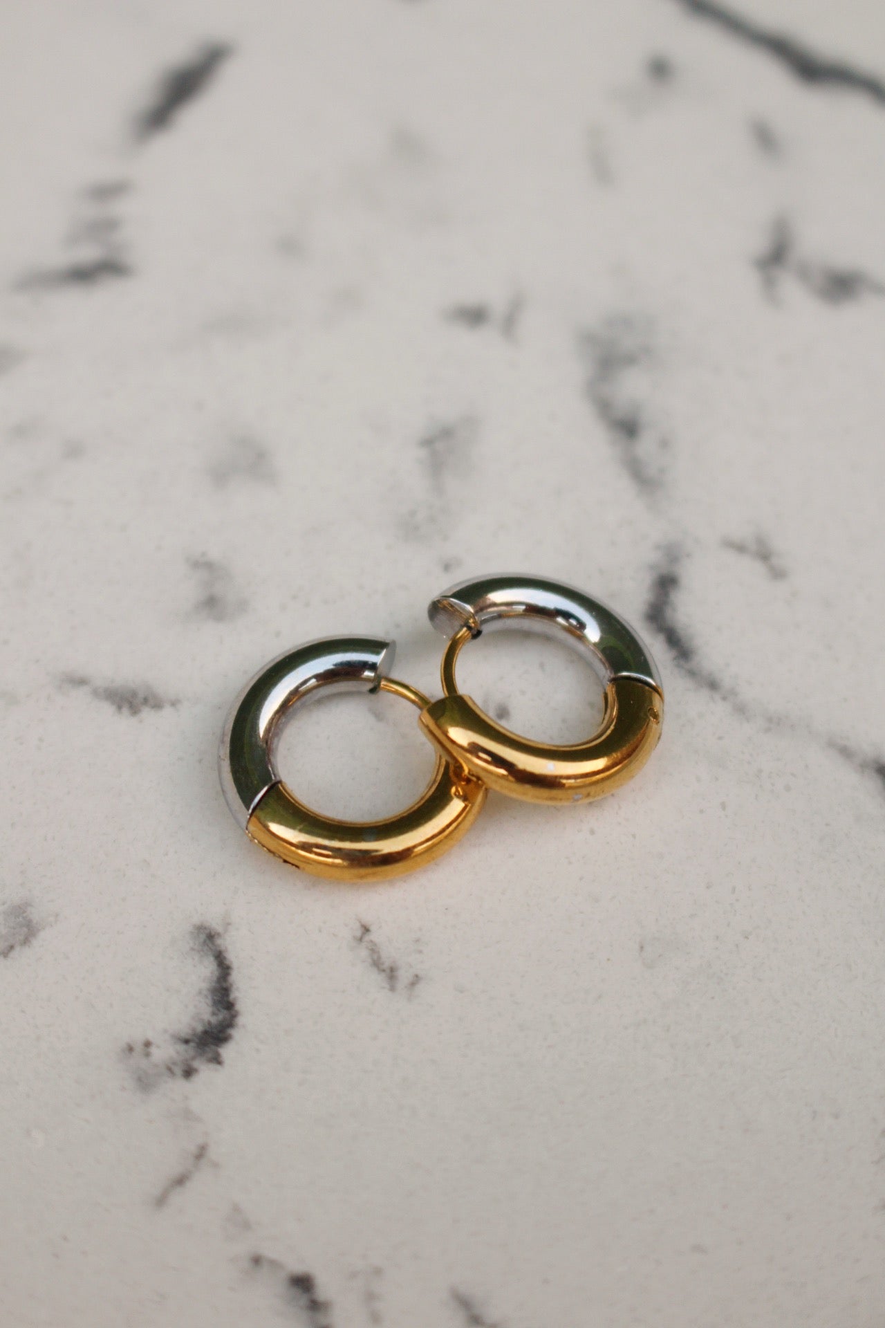 Arracadas Combinadas Dorado y Plateado