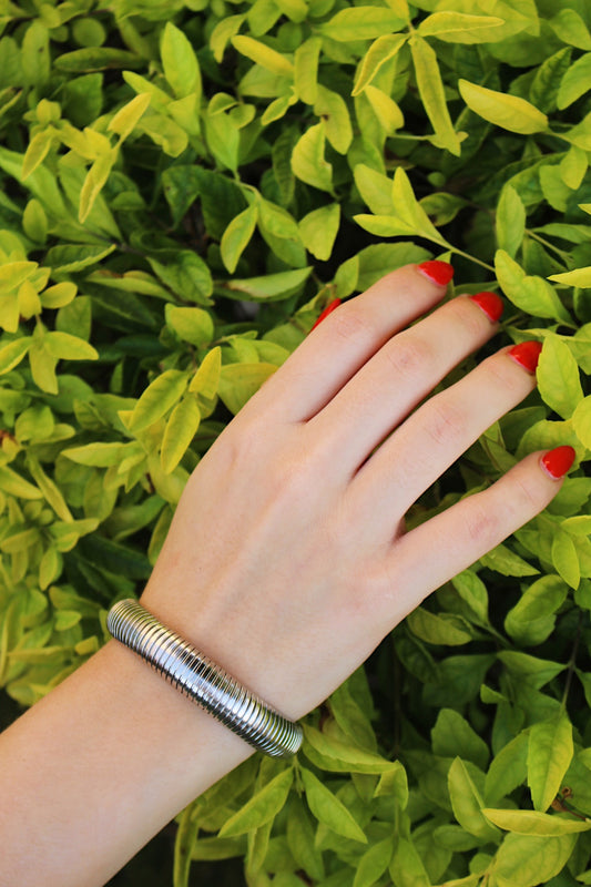 Brazalete Plateado Chunky Flexible