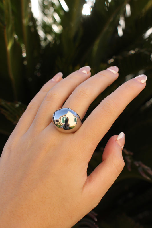 Anillo Plateado Mega Chunky