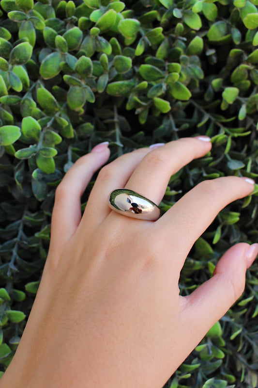 Anillo Plateado Chunky