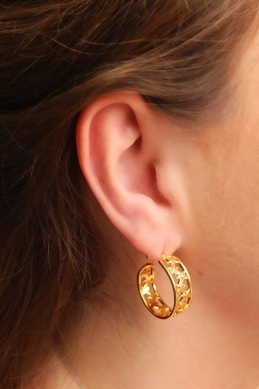 Arracadas Doradas con Estrellas