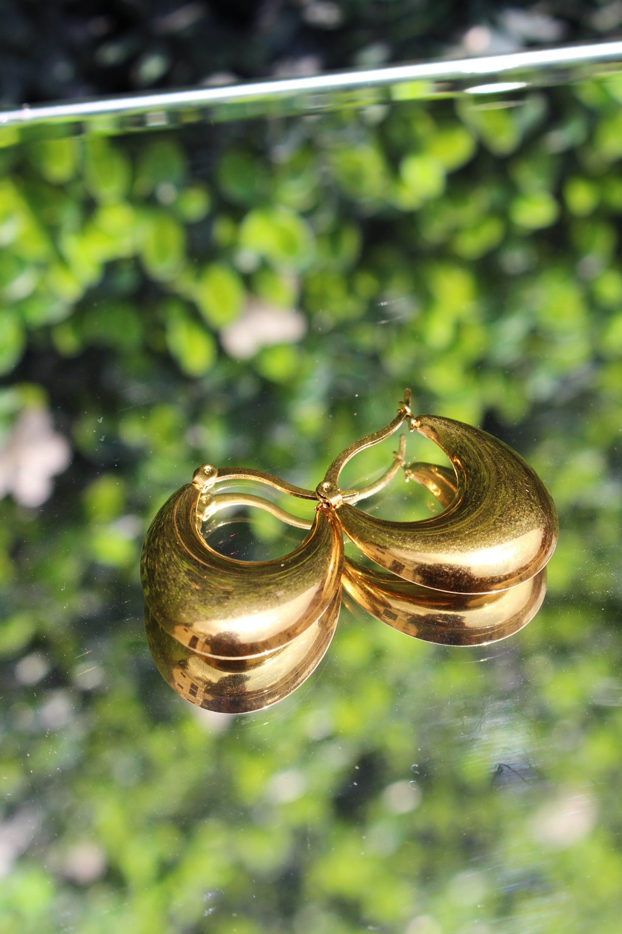 Arracadas Doradas Ovaladas Chunky