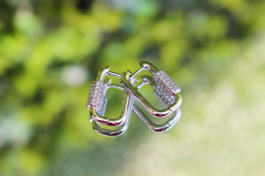 Arracadas Cuadradas Plateadas