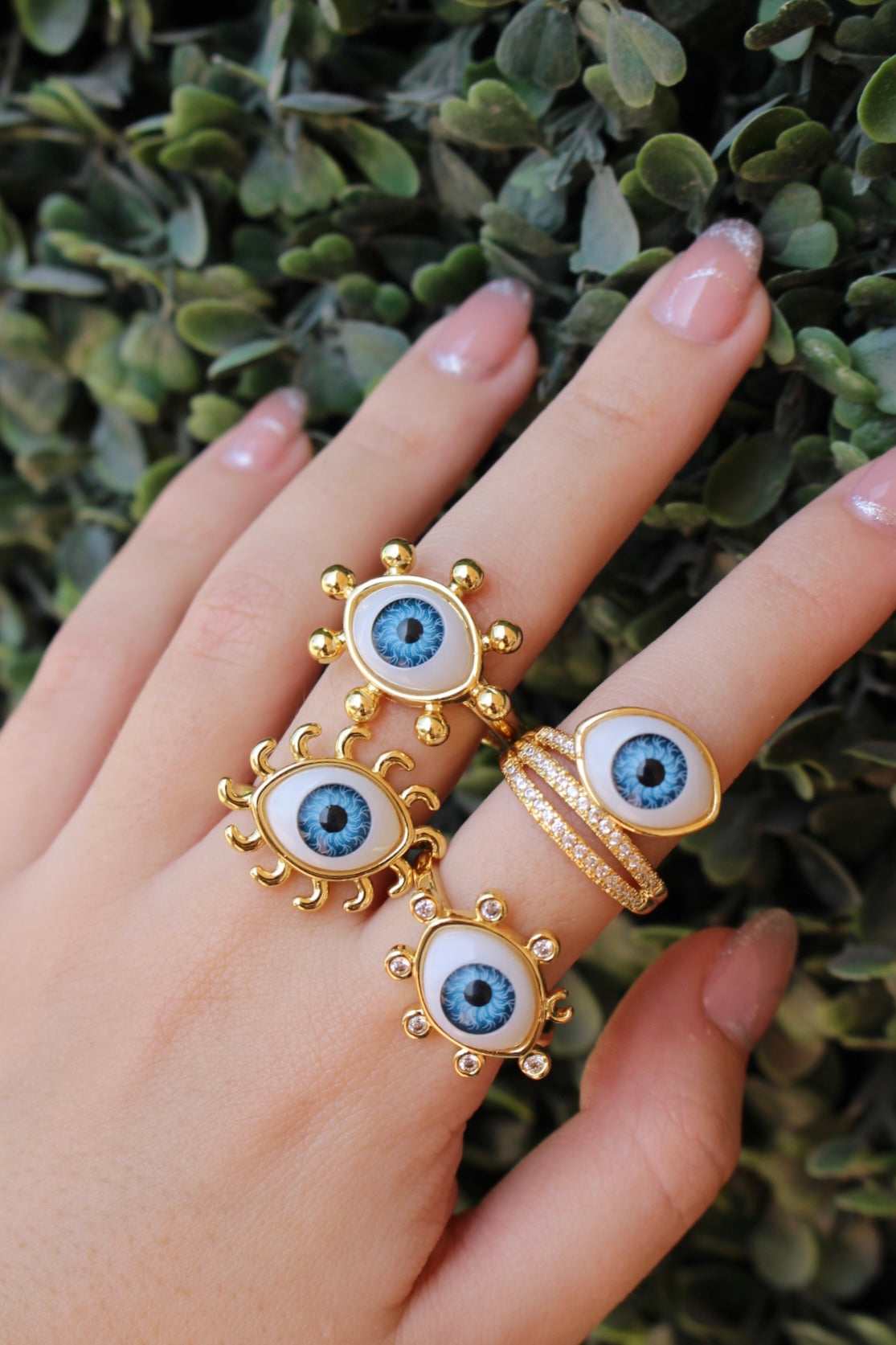 Anillo Ojo Turco Puntitos Separados