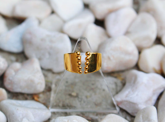 Anillo Dorado Bolitas