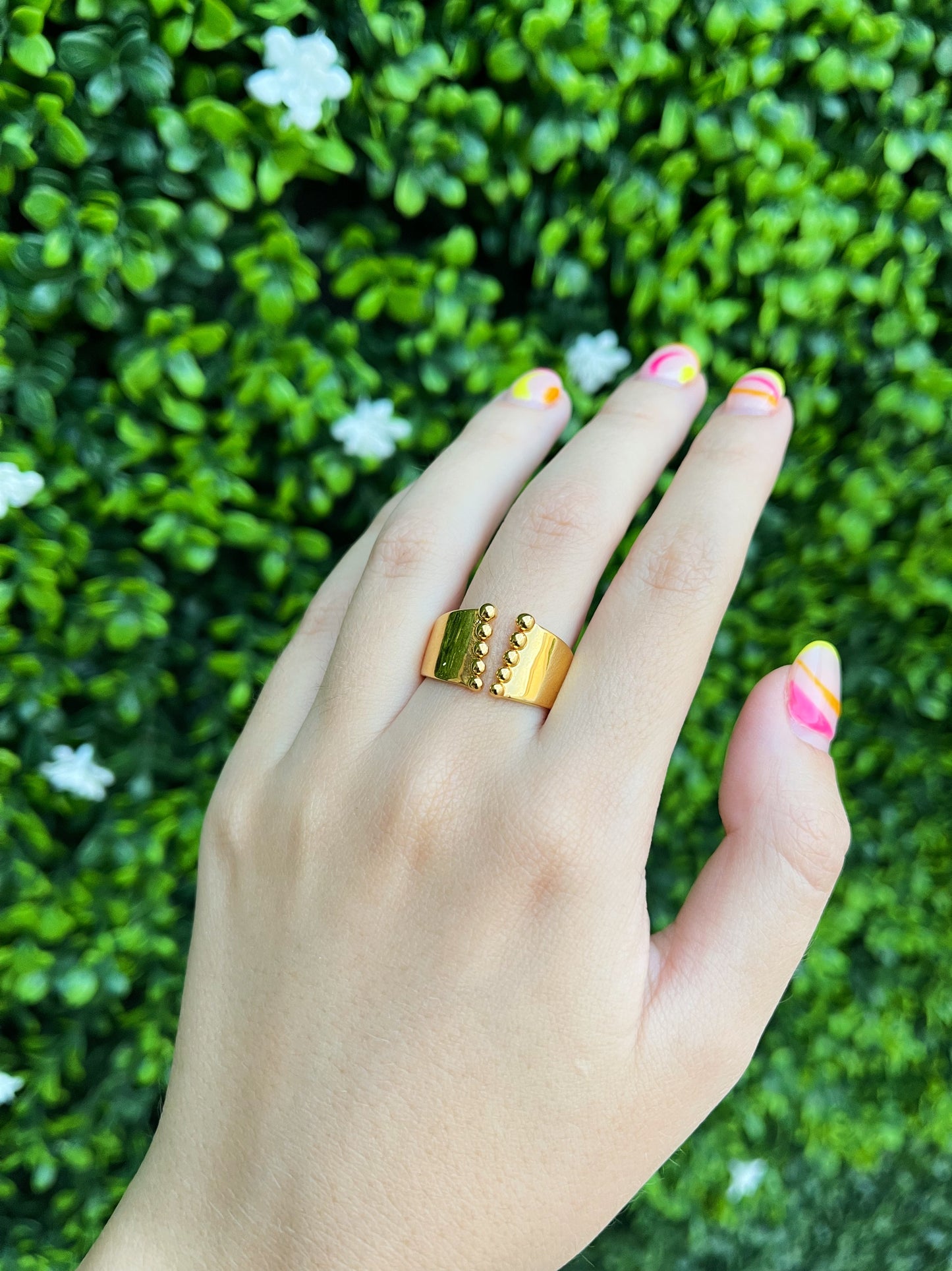 Anillo Dorado Bolitas