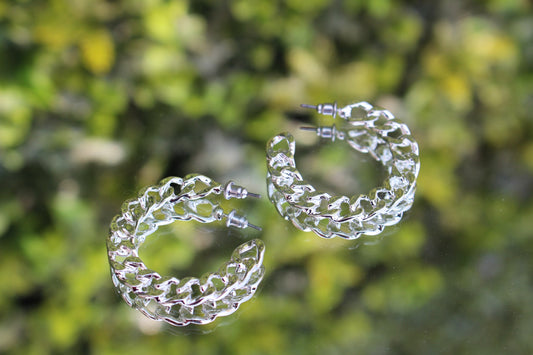 Arracadas Cadena Plateada