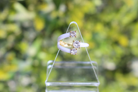 Anillo Triple Blanco