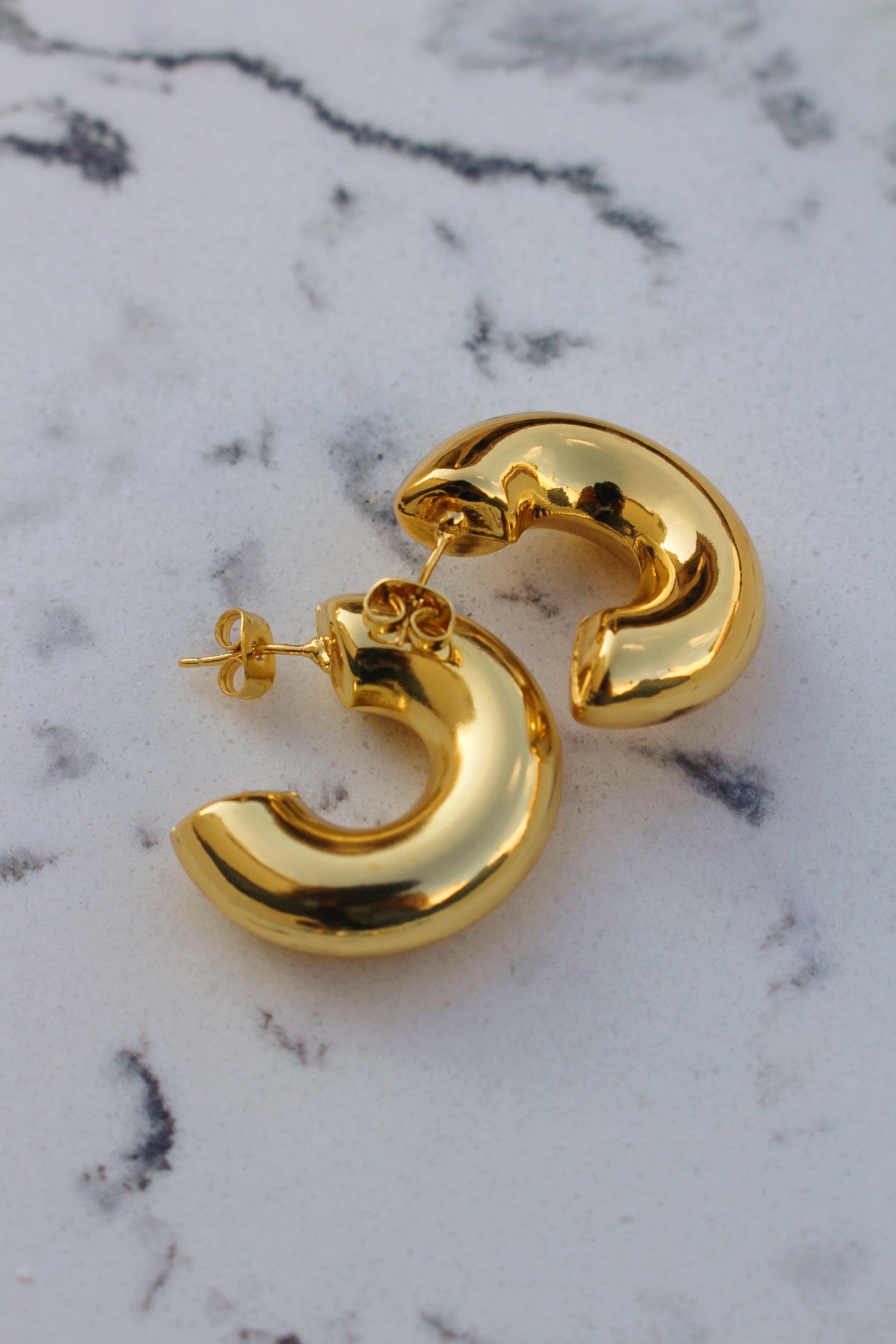 Arracadas Doradas Mega Chunky