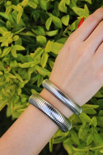 Brazalete Plateado Chunky Flexible