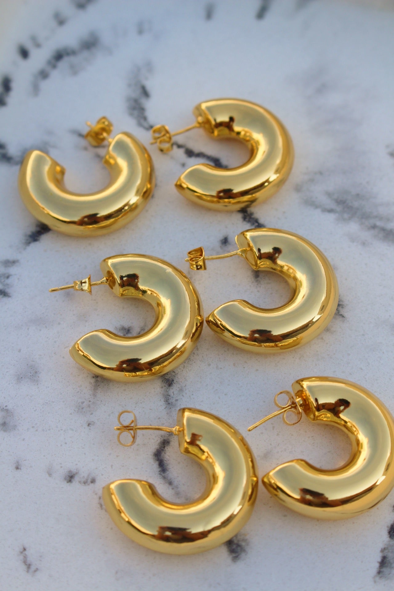 Arracadas Doradas Mega Chunky