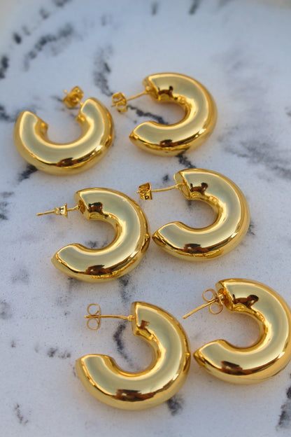 Arracadas Doradas Mega Chunky