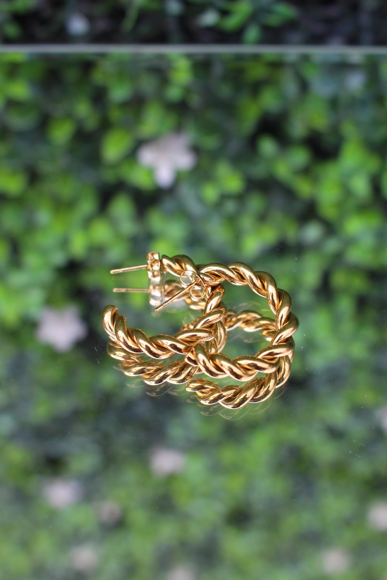 Arracadas Doradas Trenzadas