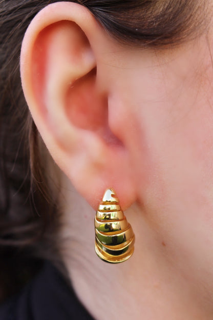 Aretes Dorados Gota Rayas