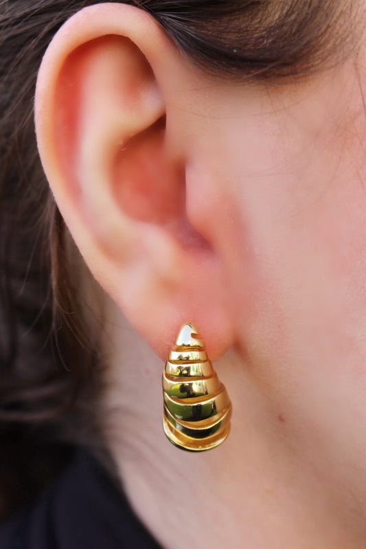 Aretes Dorados Gota Rayas