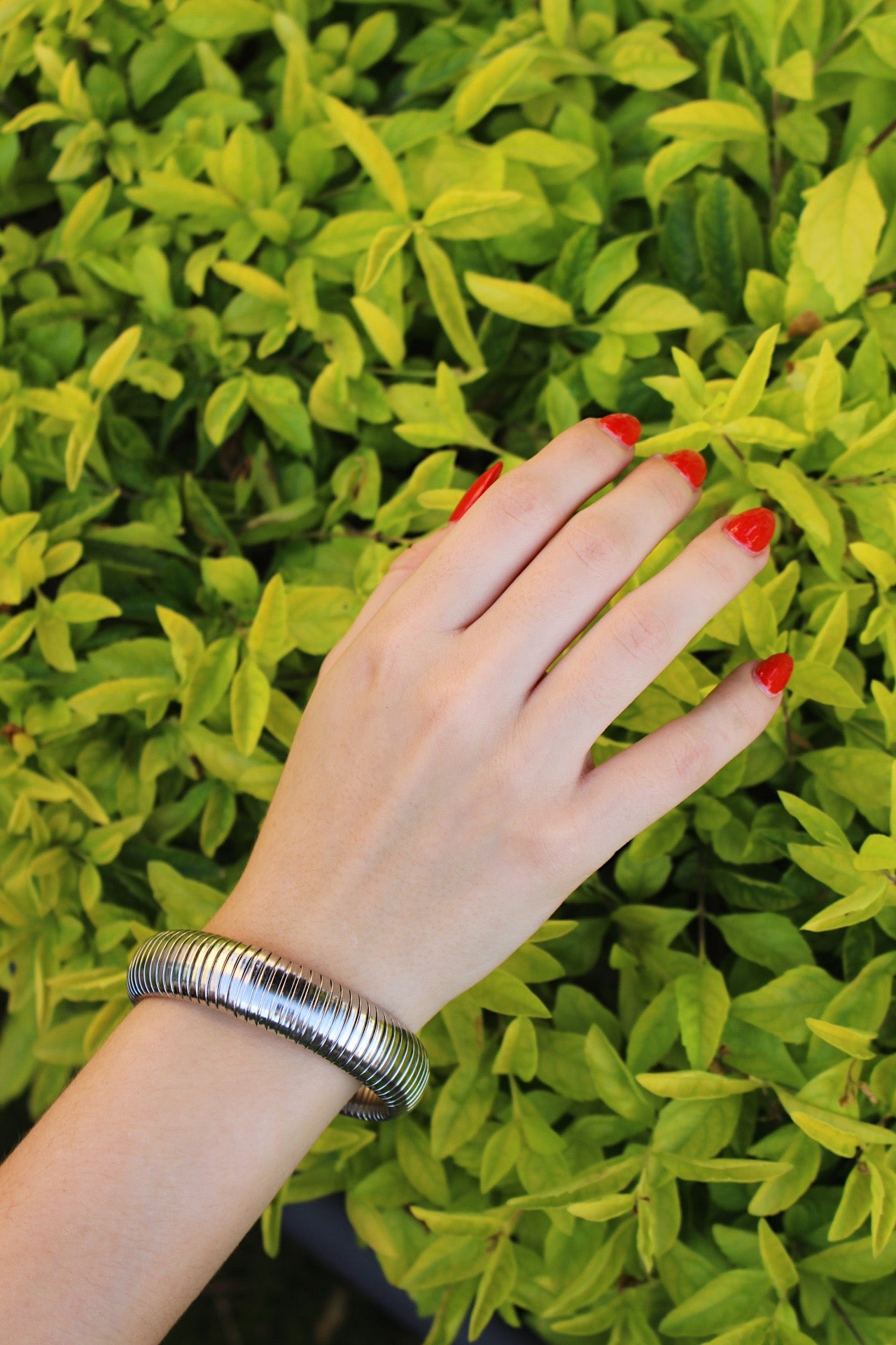 Brazalete Plateado Chunky Flexible