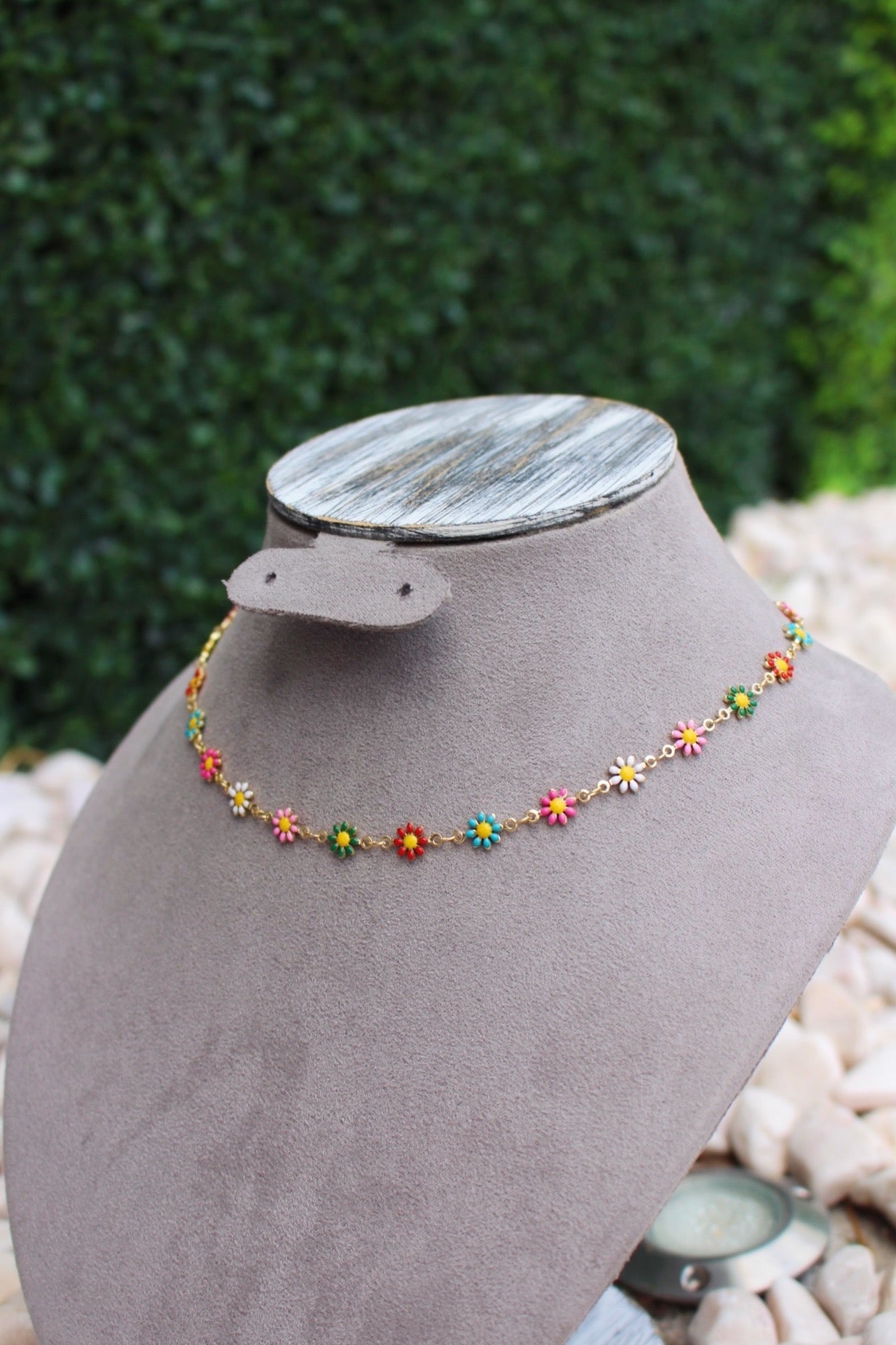 Chocker Dorado Flores Colores