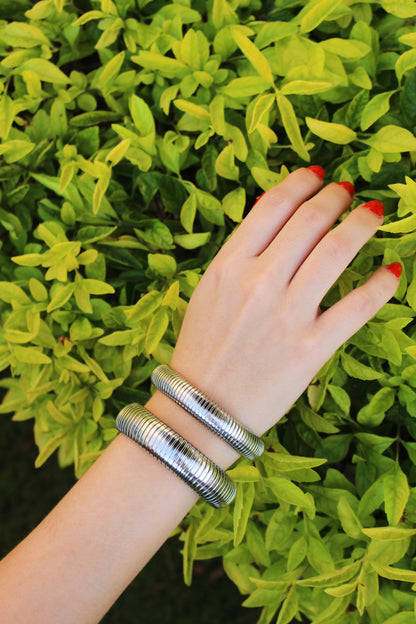 Brazalete Plateado Chunky Flexible