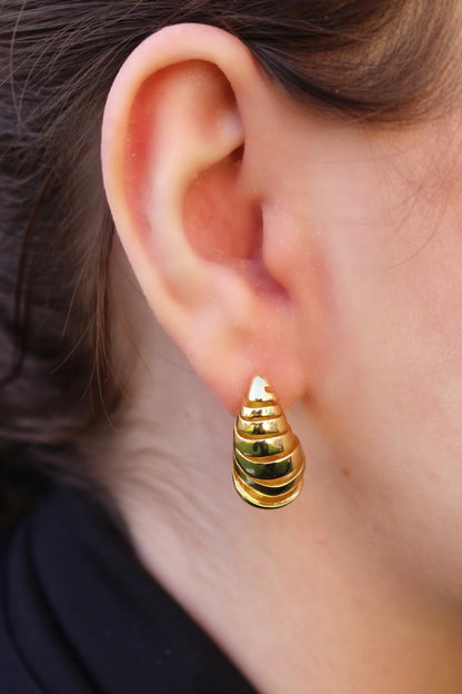 Aretes Dorados Gota Rayas