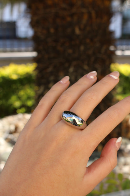 Anillo Plateado Chunky