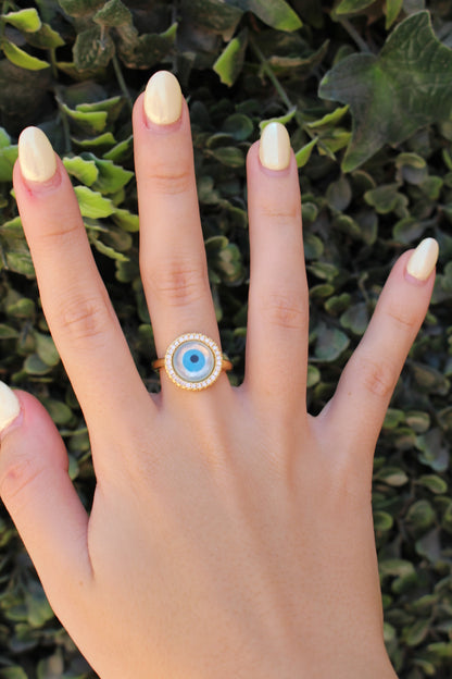 Anillo Dorado Ojo Círculo