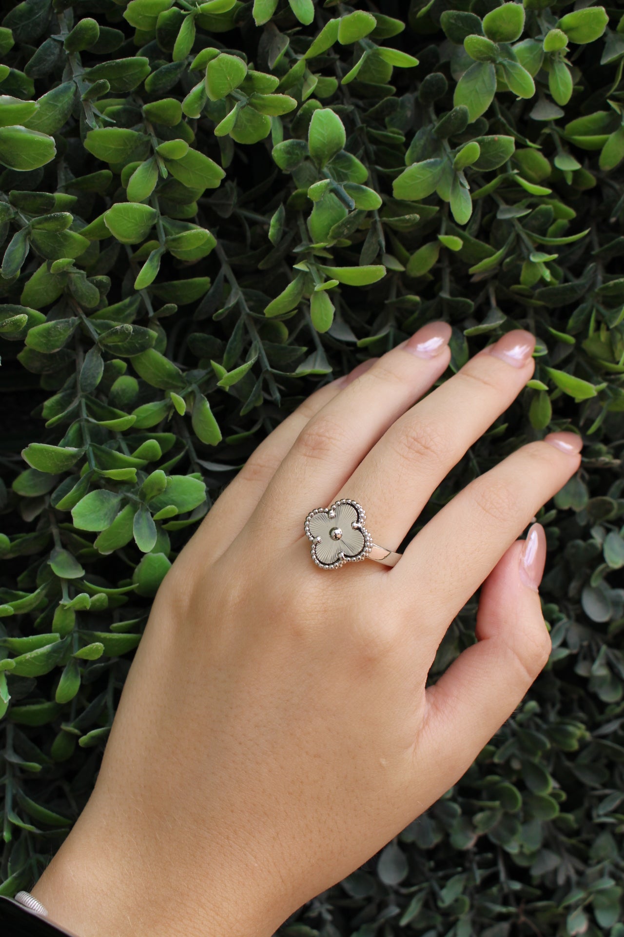 Anillo Plateado Trébol