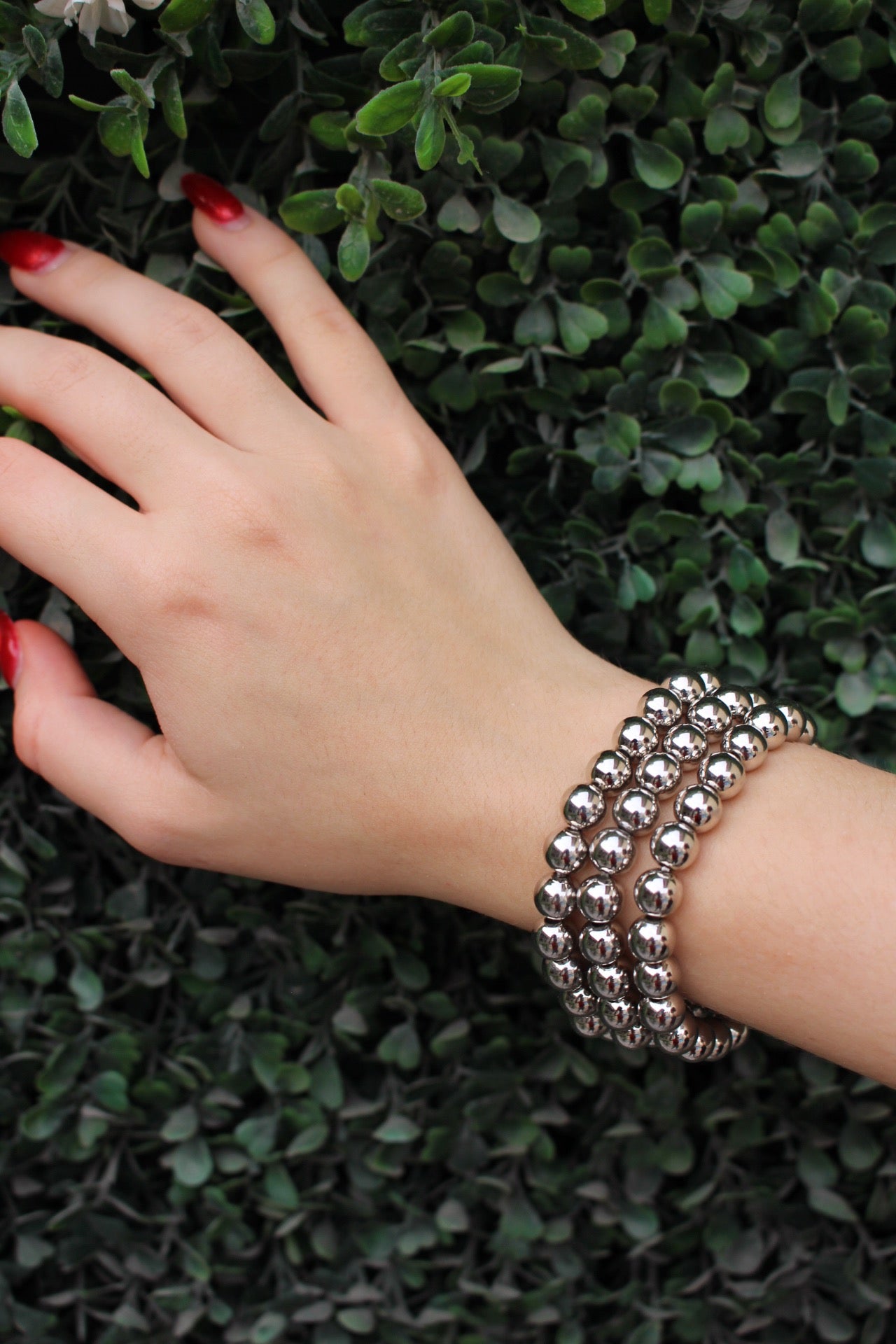 Pulsera Plateada Bolitas