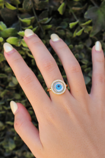 Anillo Dorado Ojo Círculo