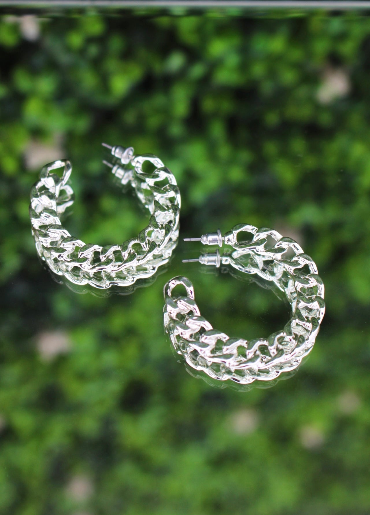 Arracadas Cadena Plateada