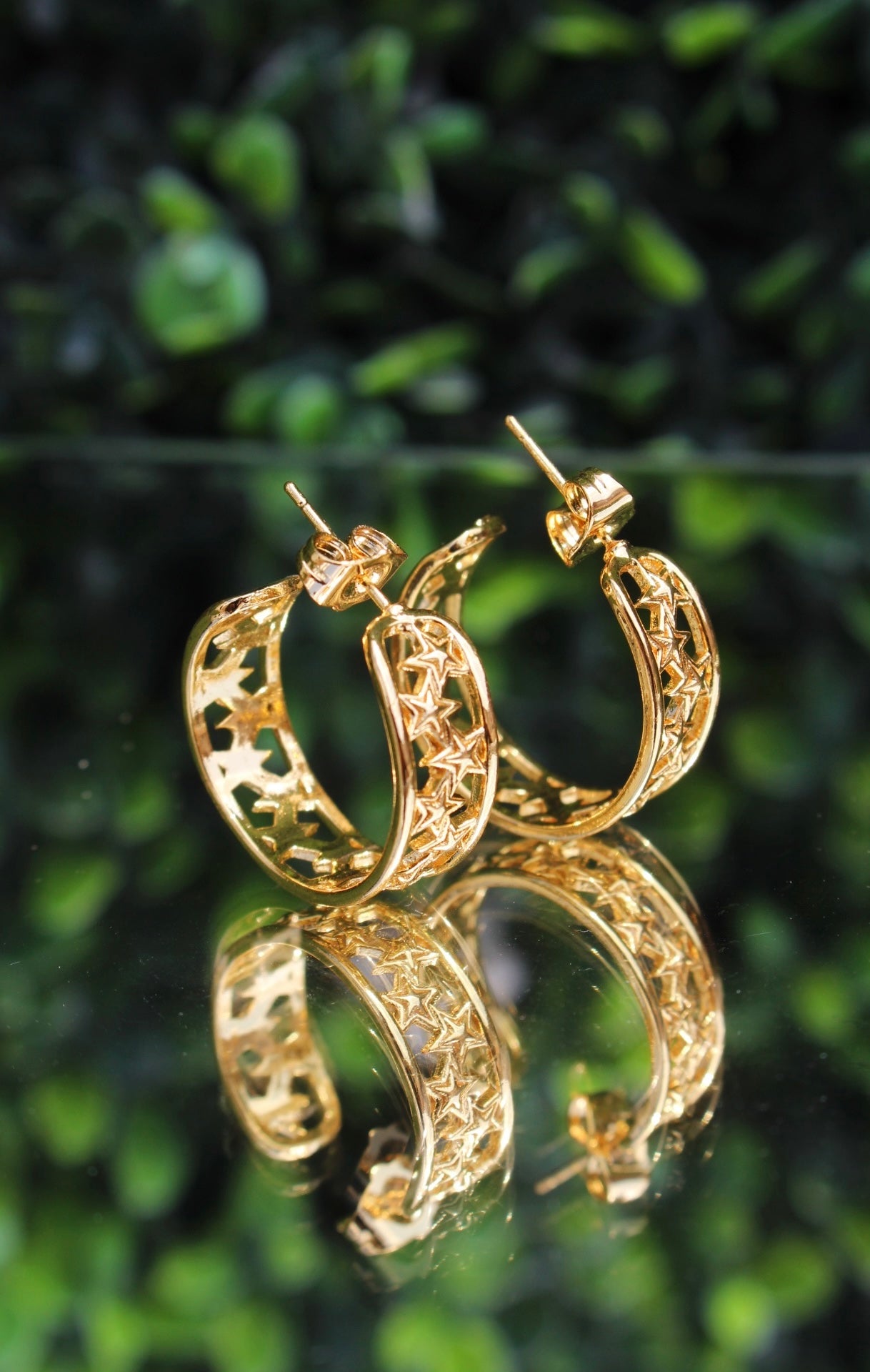 Arracadas Doradas con Estrellas