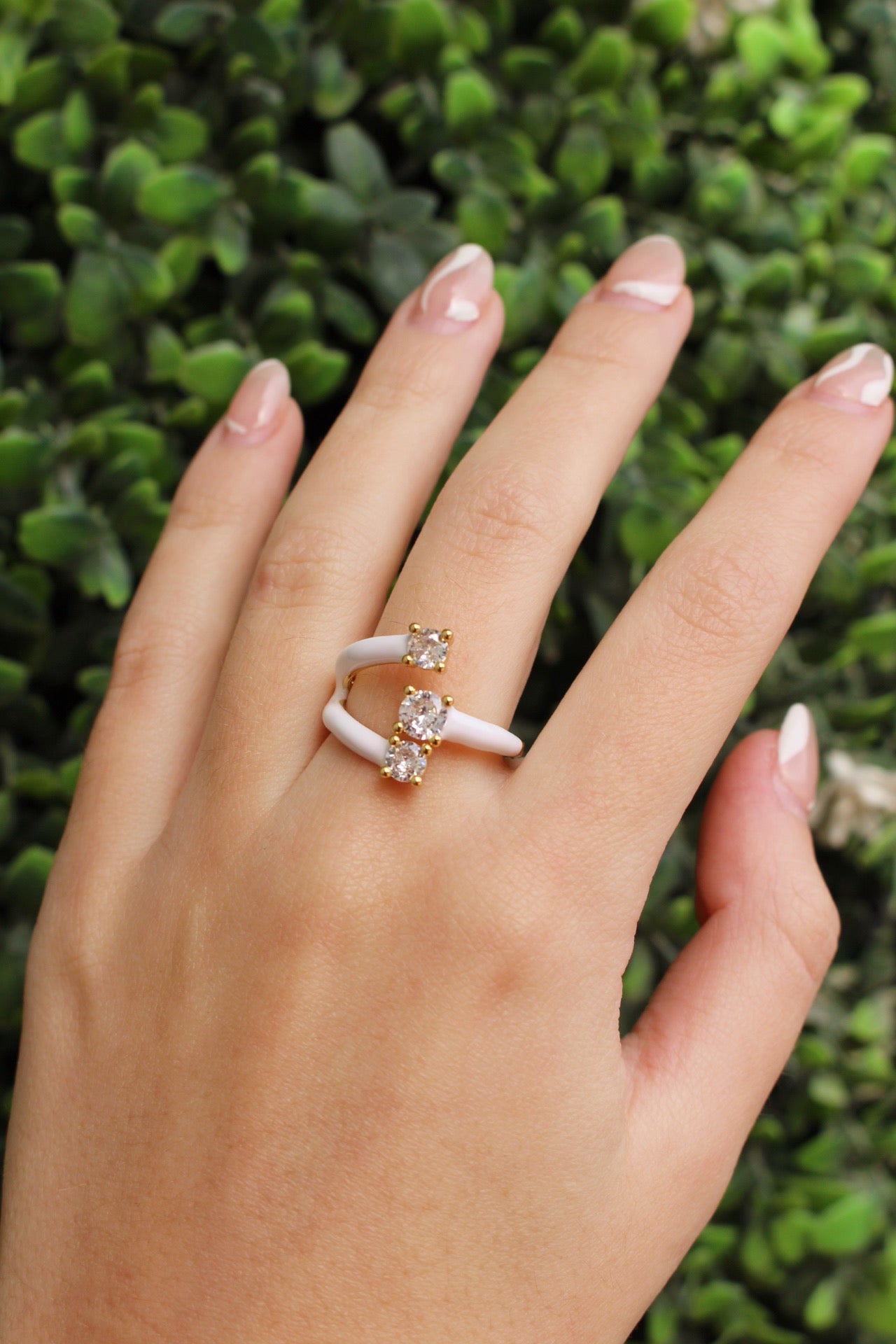 Anillo Triple Blanco