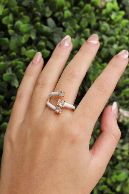 Anillo Triple Blanco