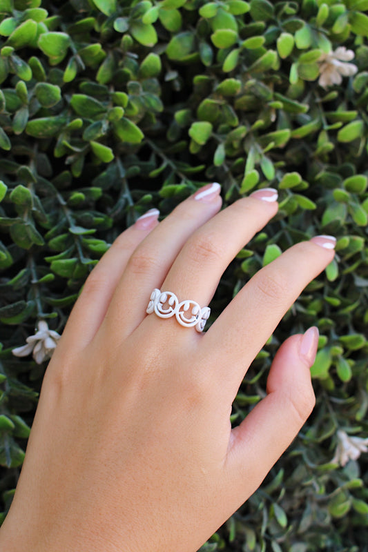 Anillo Happy Faces Blancas