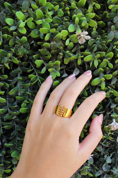 Anillo Dorado Bolitas