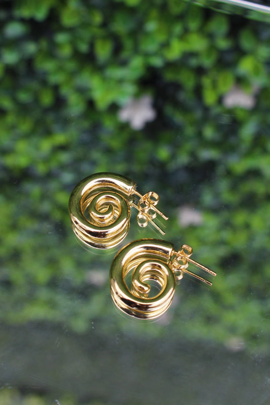 Aretes Dorados Espiral