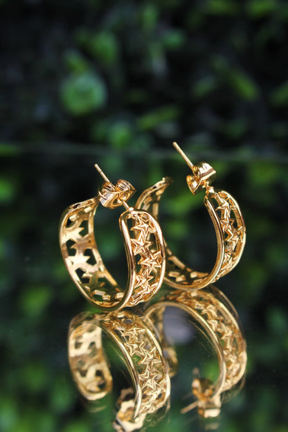 Arracadas Doradas con Estrellas