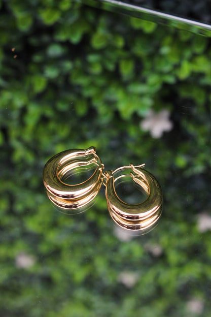 Arracadas Doradas Ovaladas