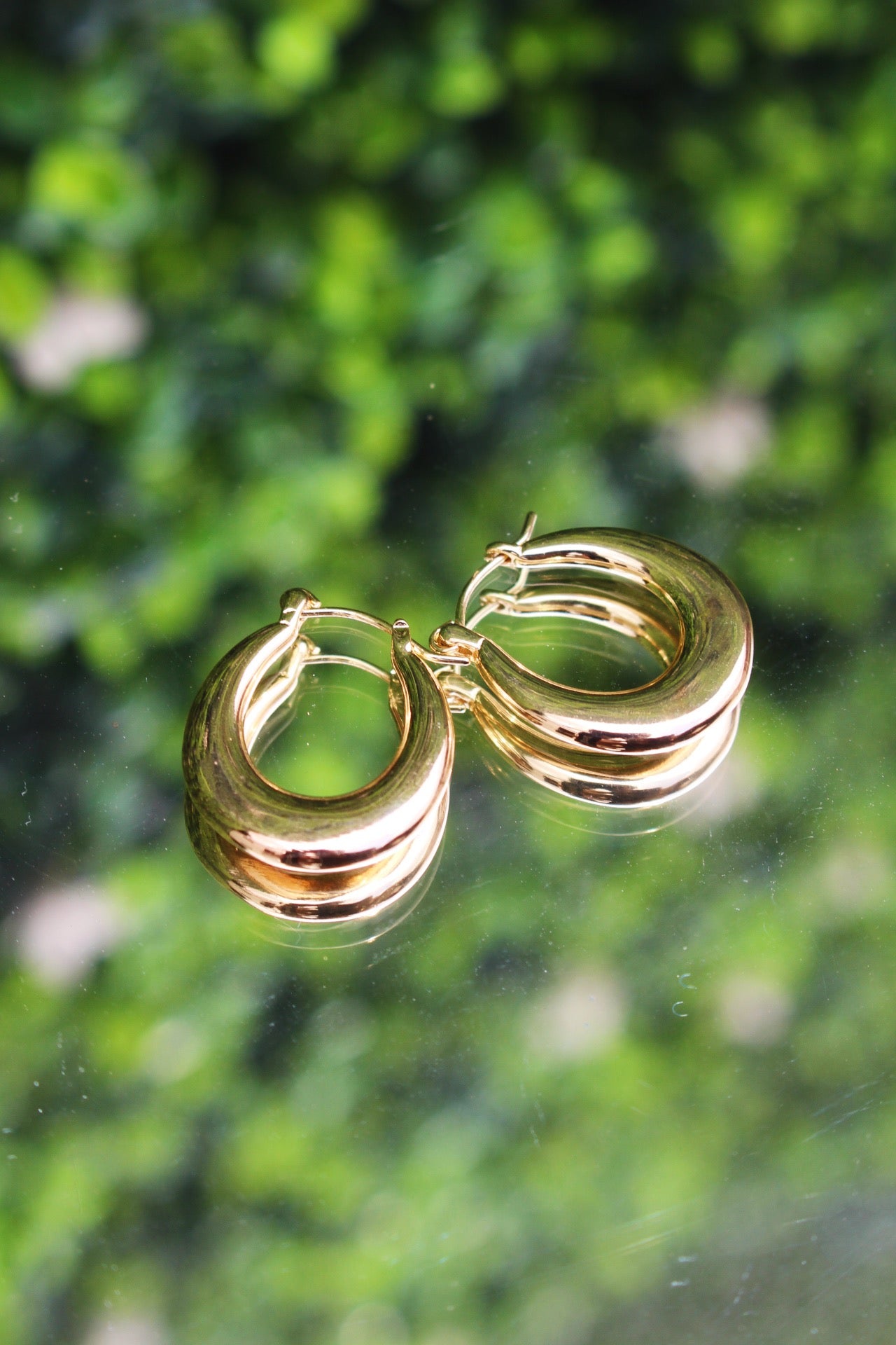 Arracadas Doradas Ovaladas