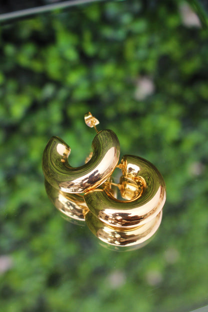 Arracadas Doradas Mega Chunky