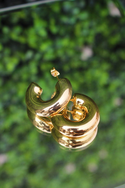 Arracadas Doradas Mega Chunky