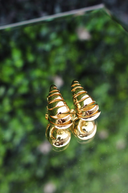 Aretes Dorados Gota Rayas