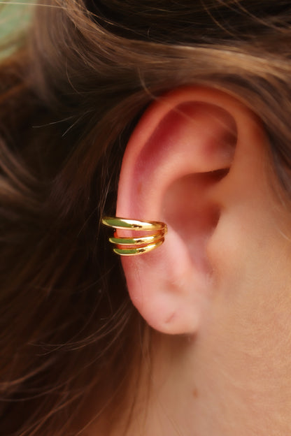 Earcuff Dorado Líneas