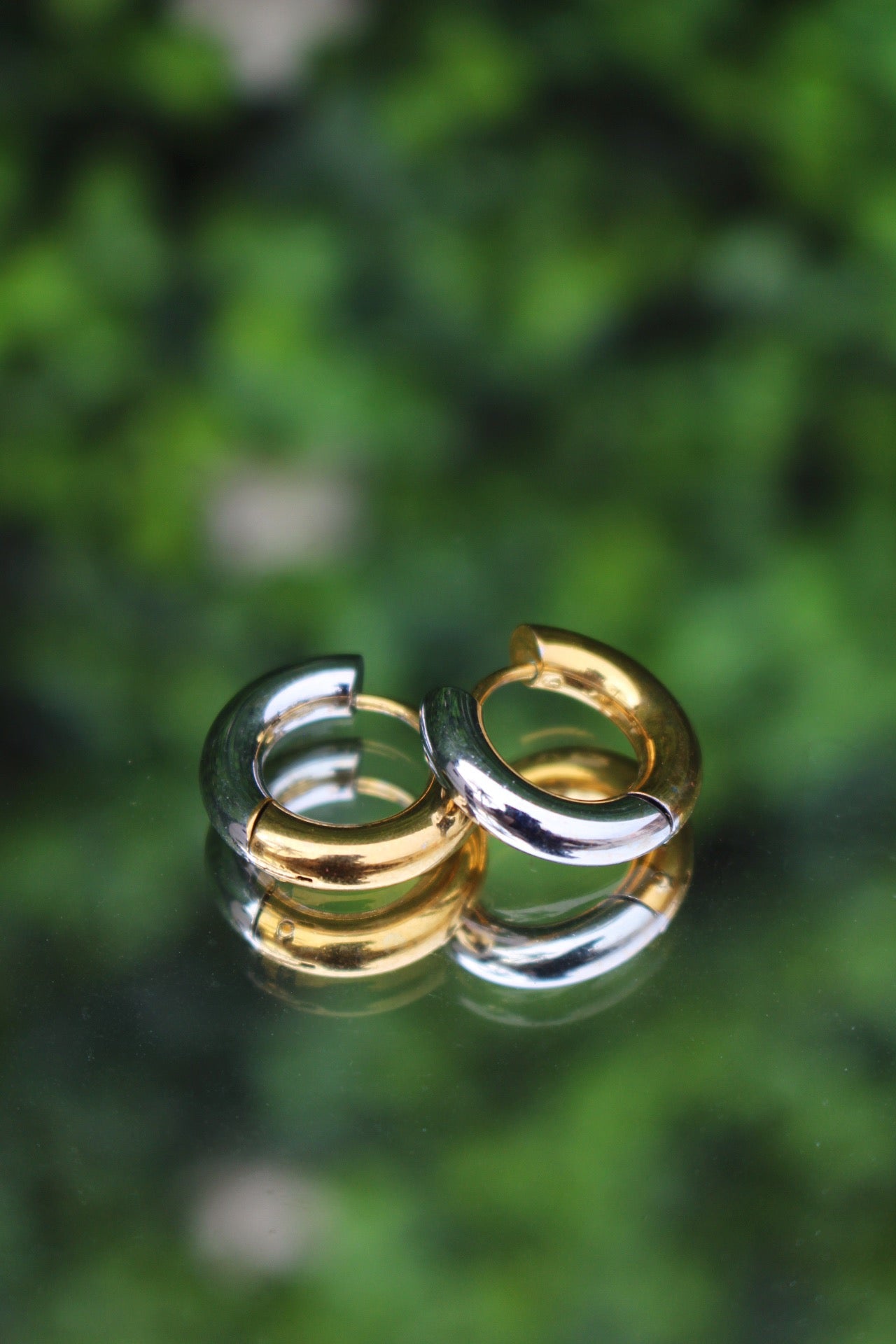 Arracadas Combinadas Dorado y Plateado