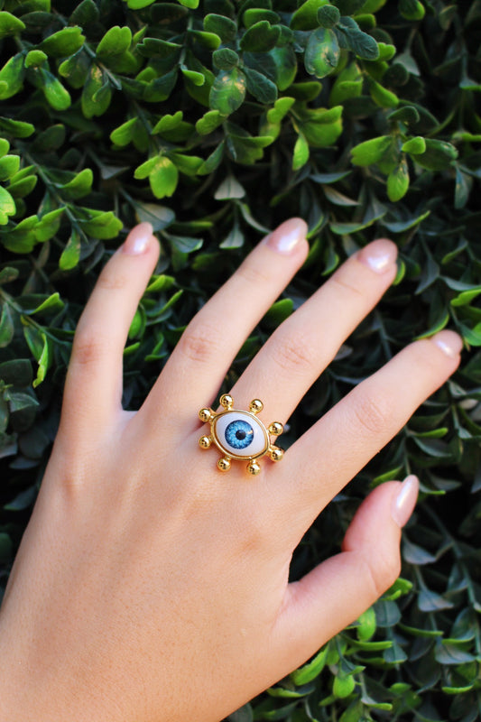 Anillo Ojo Turco Puntitos Separados