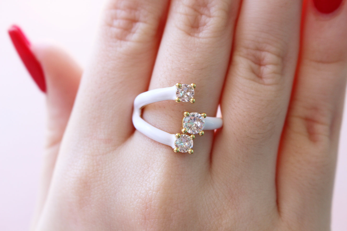 Anillo Triple Blanco