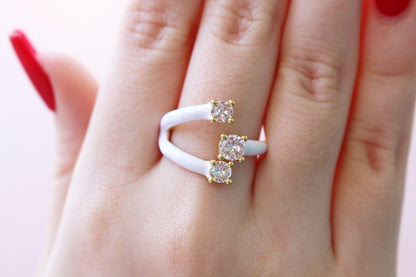 Anillo Triple Blanco