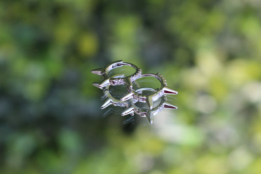 Mini Aretes Punk Plateados