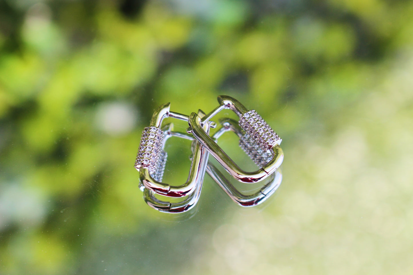 Arracadas Cuadradas Plateadas