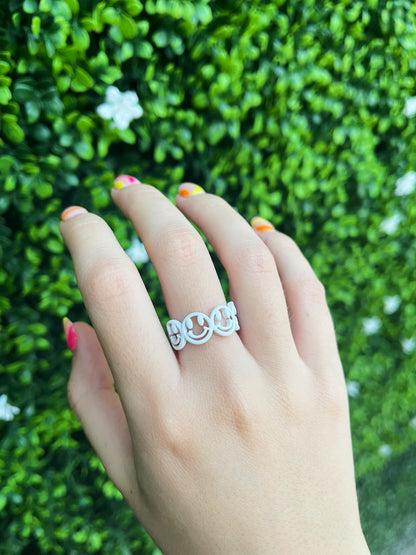 Anillo Happy Faces Blancas